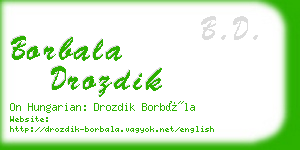 borbala drozdik business card